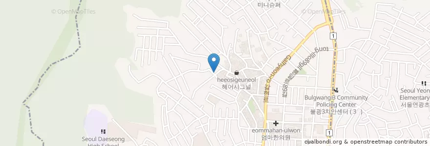 Mapa de ubicacion de 갈현1동 en Corée Du Sud, Séoul, 은평구, 갈현1동.