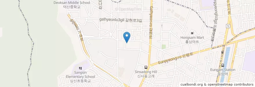 Mapa de ubicacion de 신사1동 en Güney Kore, Seul, 은평구, 신사1동.