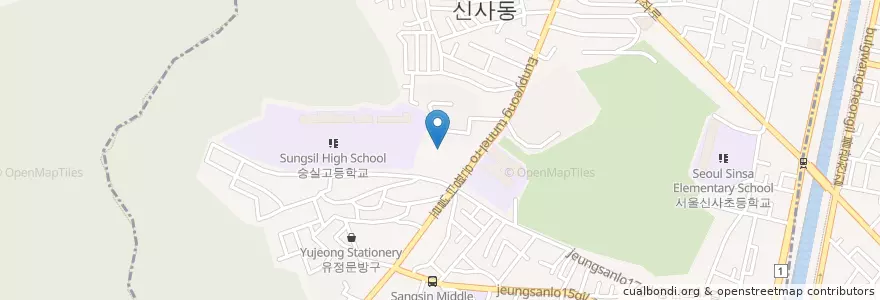 Mapa de ubicacion de 신사2동 en Güney Kore, Seul, 은평구, 신사2동, 신사2동.