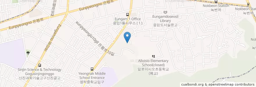 Mapa de ubicacion de 응암1동 en Республика Корея, Сеул, 은평구, 응암1동.