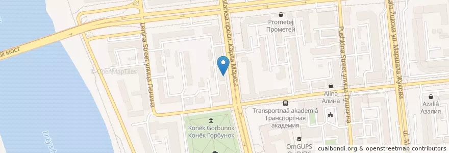 Mapa de ubicacion de Газпромбанк en Rusia, Distrito Federal De Siberia, Omsk, Омский Район, Городской Округ Омск.