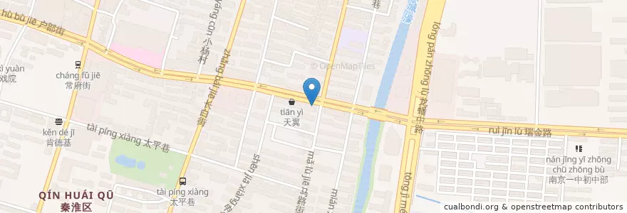 Mapa de ubicacion de 招商银行 en China, Jiangsu, Nanjing City, Qinhuai District.