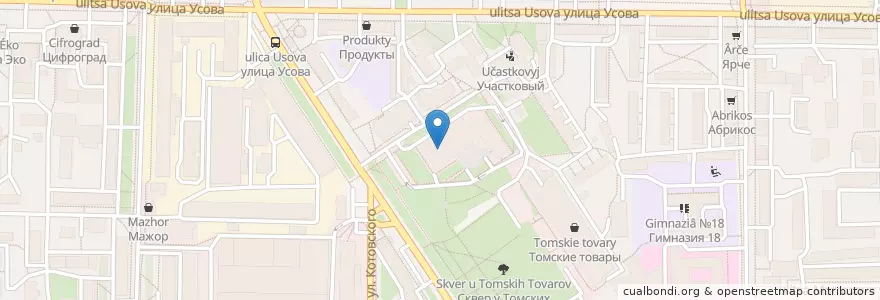 Mapa de ubicacion de Английский Центр en ロシア, シベリア連邦管区, トムスク州, トムスク地区, トムスク管区.