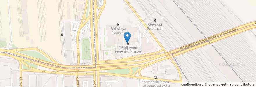 Mapa de ubicacion de Рижский рынок en Rusland, Centraal Federaal District, Moskou, Северо-Восточный Административный Округ, Центральный Административный Округ, Мещанский Район.