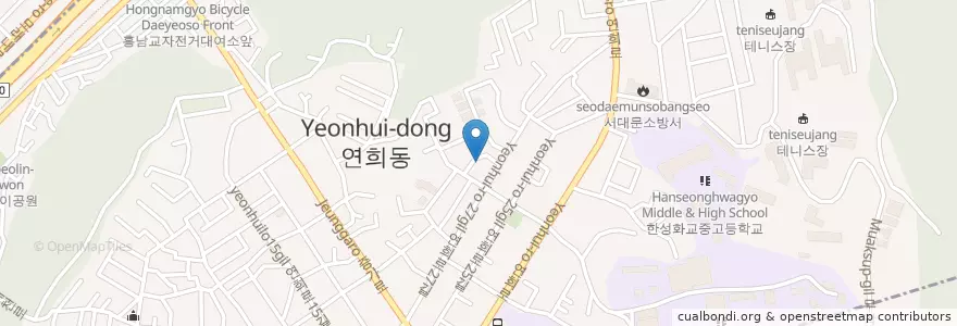 Mapa de ubicacion de 연희동 en 大韓民国, ソウル, 西大門区, 연희동.
