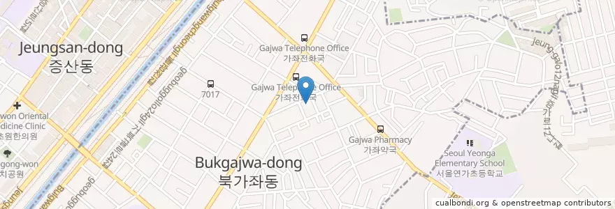 Mapa de ubicacion de 북가좌2동 en 大韓民国, ソウル, 西大門区, 북가좌2동, 북가좌동.