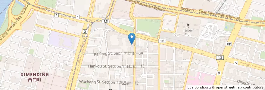 Mapa de ubicacion de 日盛證券 en Taiwan, 新北市, Taipei, 中正區.