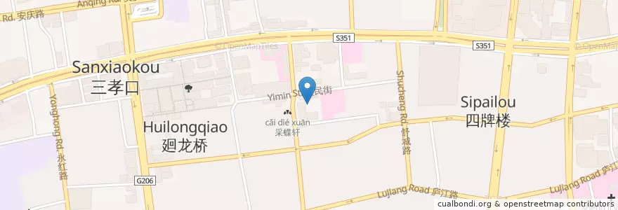 Mapa de ubicacion de 浦东发展银行 en China, Anhui, Hefei, 庐阳区 (Luyang), 合肥市区, 三孝口街道.