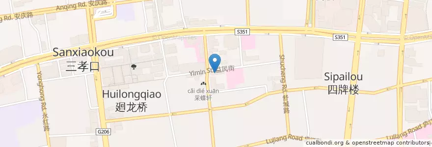 Mapa de ubicacion de 中国银行 en 中国, 安徽省, 合肥市, 庐阳区 (Luyang), 合肥市区, 三孝口街道.