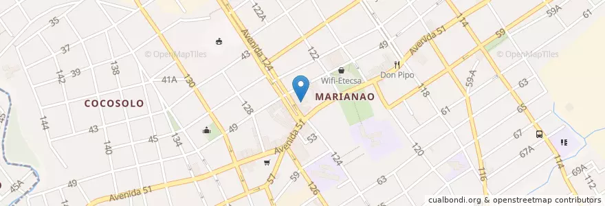 Mapa de ubicacion de Polclínico Carlos J. Finlay en 古巴, La Habana, Marianao.