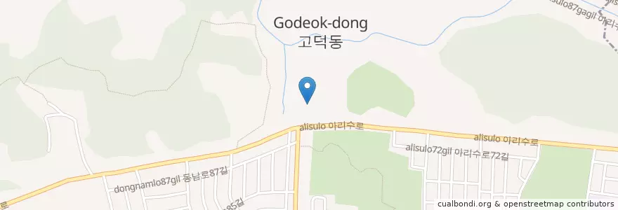 Mapa de ubicacion de 고덕동 en Coreia Do Sul, Seul, 강동구, 고덕2동, 고덕동.