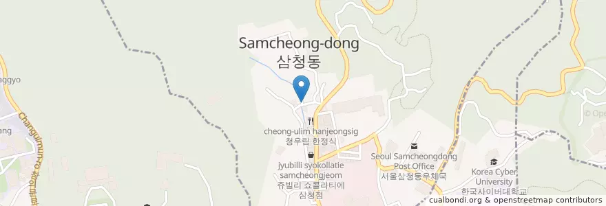 Mapa de ubicacion de 삼청동 en 韩国/南韓, 首尔, 鍾路區, 삼청동.
