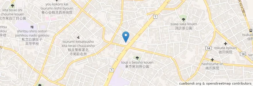 Mapa de ubicacion de バーミヤン en 日本, 神奈川県, 横浜市, 鶴見区.