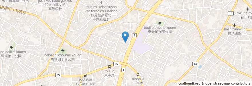 Mapa de ubicacion de ガスト en Japão, 神奈川県, 横浜市, 鶴見区.
