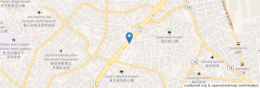 Mapa de ubicacion de Volks en Jepun, 神奈川県, 横浜市, 鶴見区.