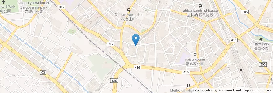 Mapa de ubicacion de 大阪王将 en Japonya, 東京都, 目黒区.