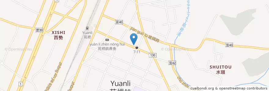 Mapa de ubicacion de Xi An Chi Wu en Tayvan, 臺灣省, 苗栗縣, 苑裡鎮.