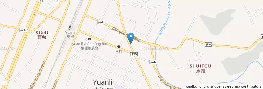Mapa de ubicacion de 華南銀行 en 타이완, 타이완성, 먀오리 현, 위안리진.