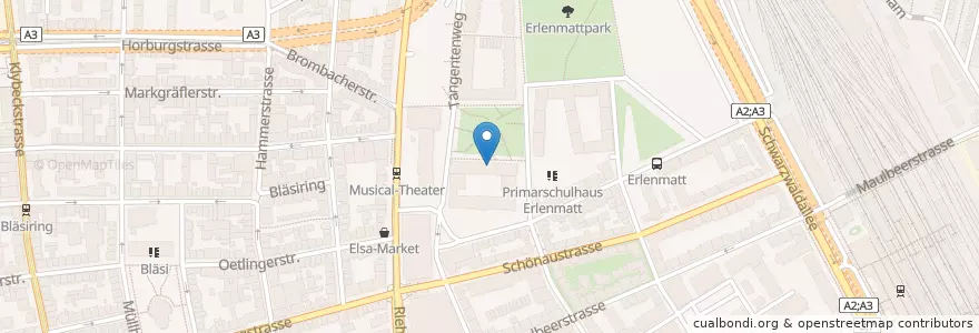 Mapa de ubicacion de Senevita Erlenmatt en Schweiz/Suisse/Svizzera/Svizra, Basel-Stadt, Basel.