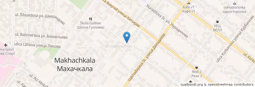 Mapa de ubicacion de Губден en ロシア, 北カフカース連邦管区, Дагестан, Городской Округ Махачкала.