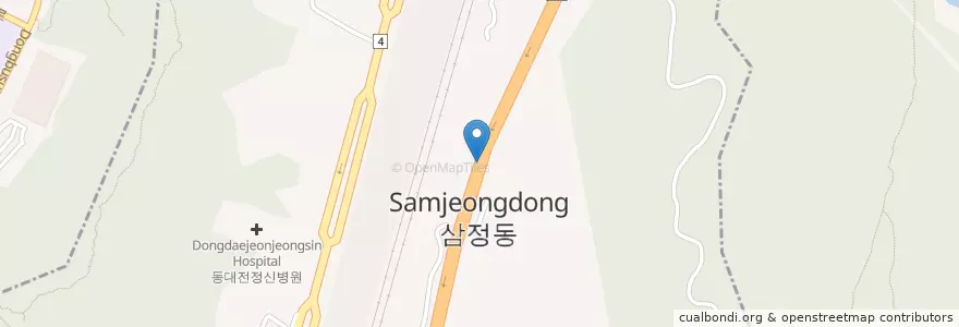 Mapa de ubicacion de 동구 en 대한민국, 대전, 동구, 삼정동.