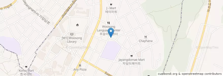 Mapa de ubicacion de 자양동 en 대한민국, 대전, 동구, 자양동.