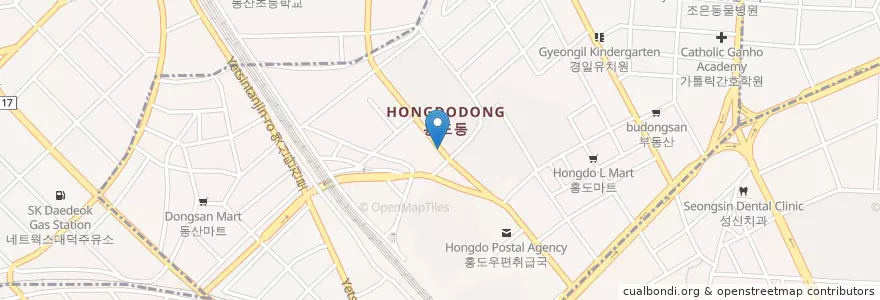 Mapa de ubicacion de 홍도동 en 韩国/南韓, 大田, 東區, 홍도동.