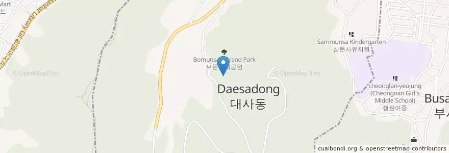 Mapa de ubicacion de 대사동 en 大韓民国, 大田, 中区, 대사동.