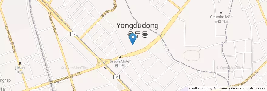 Mapa de ubicacion de 용두동 en Республика Корея, Тэджон, 중구, 용두동.