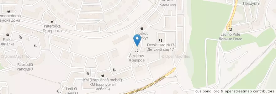 Mapa de ubicacion de Я здоров en روسيا, Центральный Федеральный Округ, فلاديمير أوبلاست, Городской Округ Владимир.
