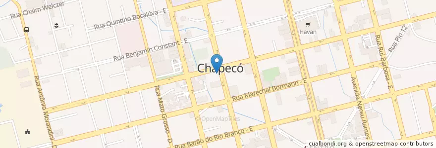 Mapa de ubicacion de Dezessete Petiscaria & Restaurante en 巴西, 南部, 圣卡塔琳娜, Região Geográfica Intermediária De Chapecó, Microrregião De Chapecó, Chapecó.