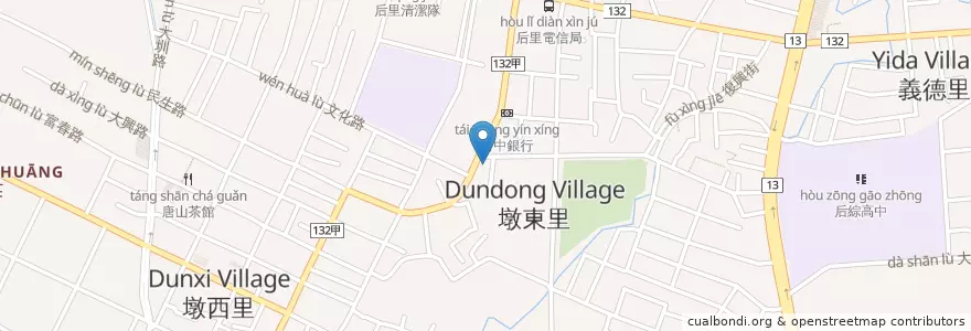 Mapa de ubicacion de 豬血財 en 타이완, 타이중 시, 허우리 구.