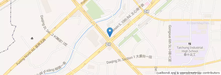 Mapa de ubicacion de CPC en 台湾, 台中市, 南区.