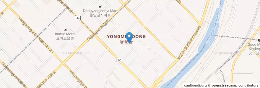 Mapa de ubicacion de Yongmundong en Südkorea, Daejeon, 서구, Yongmundong.