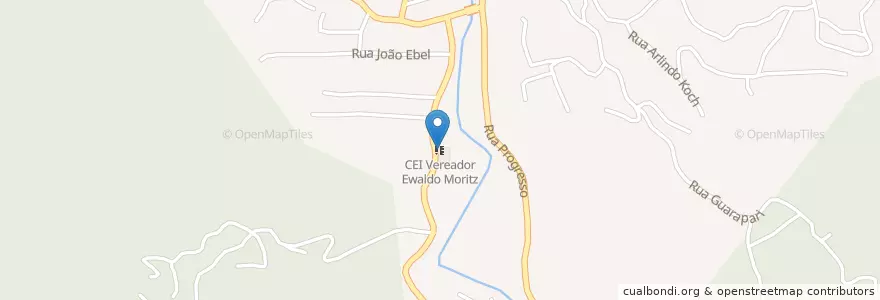 Mapa de ubicacion de CEI Vereador Ewaldo Moritz en Brasil, Región Sur, Santa Catarina, Região Geográfica Intermediária De Blumenau, Microrregião De Blumenau, Blumenau.