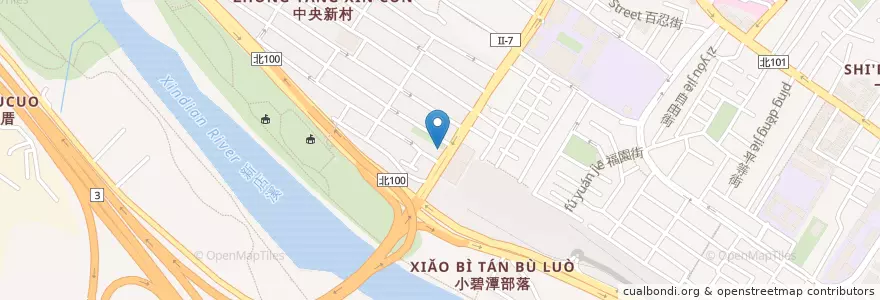 Mapa de ubicacion de 統聯客運中央新村站 en Taiwán, Nuevo Taipéi, 新店區.
