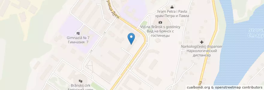 Mapa de ubicacion de Детская стоматологическая поликлиника en Rusia, Distrito Federal Central, Óblast De Briansk, Брянский Район, Городской Округ Брянск.