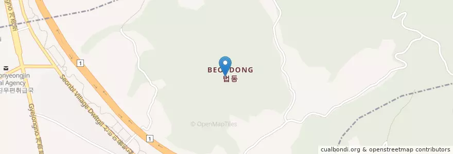 Mapa de ubicacion de Beop-dong en South Korea, Daejeon, Daedeok-Gu, Hoedeok-Dong, Beop-Dong.