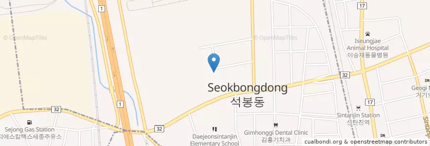 Mapa de ubicacion de 석봉동 en Corée Du Sud, Daejeon, 대덕구, 석봉동.