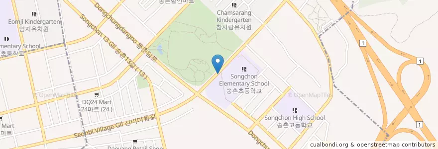 Mapa de ubicacion de 송촌동 en 大韓民国, 大田, 大徳区, 송촌동.