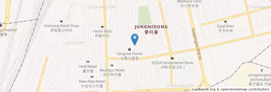 Mapa de ubicacion de 중리동 en Korea Selatan, Daejeon, 대덕구, 중리동.
