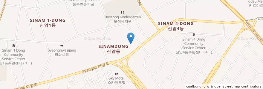 Mapa de ubicacion de 신암동 en Korea Selatan, Daegu, 동구, 신암동.