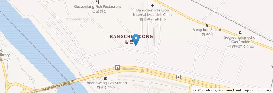 Mapa de ubicacion de 방촌동 en Güney Kore, Daegu, 동구, 방촌동.