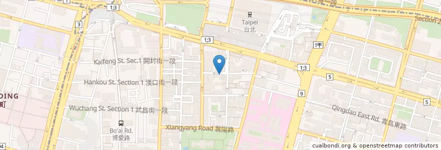 Mapa de ubicacion de 福勝亭 en 臺灣, 新北市, 臺北市, 中正區.