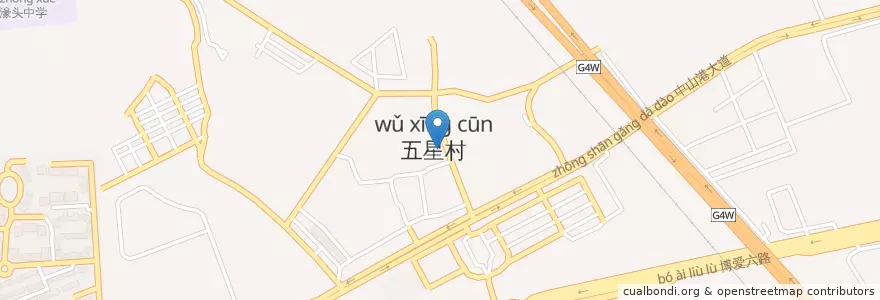 Mapa de ubicacion de 五星幼儿园 en چین, گوانگ‌دونگ, 中山市, 火炬开发区街道.