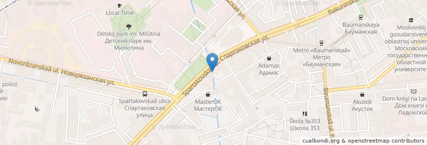 Mapa de ubicacion de Парос en روسيا, Центральный Федеральный Округ, Москва, Центральный Административный Округ, Басманный Район.
