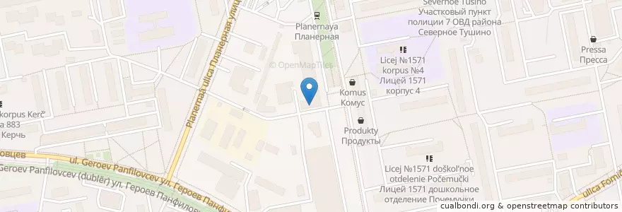 Mapa de ubicacion de Городской медицинский центр en Rússia, Distrito Federal Central, Москва, Северо-Западный Административный Округ, Район Северное Тушино.