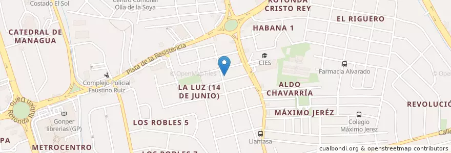 Mapa de ubicacion de Primer Templo Bíblico de Managua en نيكاراجوا, Departamento De Managua, Managua (Municipio).