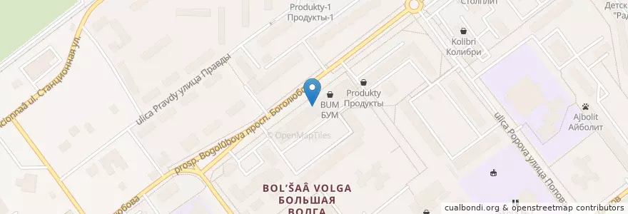 Mapa de ubicacion de ПАО "Почта банк" en Rusland, Centraal Federaal District, Oblast Moskou, Городской Округ Дубна.