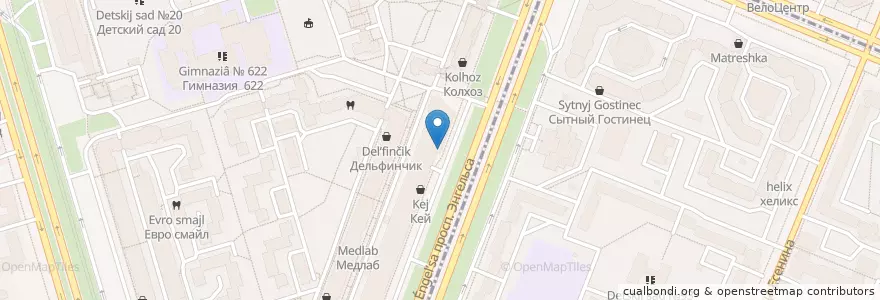 Mapa de ubicacion de Mama Roma en Russia, Northwestern Federal District, Leningrad Oblast, Saint Petersburg, Vyborgsky District, Округ Шувалово-Озерки.